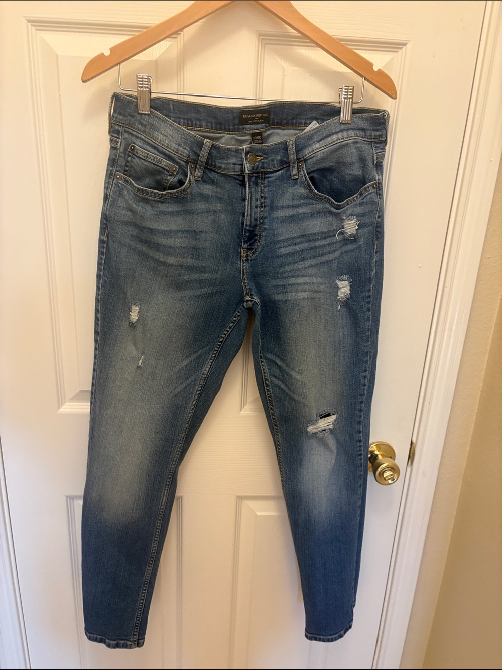 Banana Republic Light Blue Distressed Skinny Jeans Girlfriend Fit